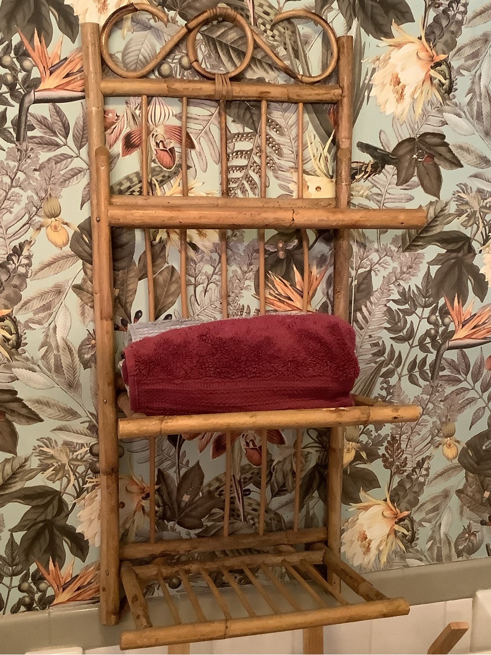Vintage Bamboo Wall Shelf